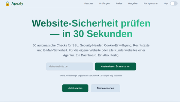 Vorschau Apexly Website